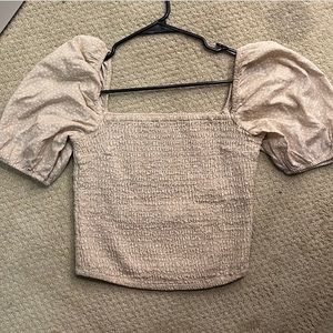 A&F polka dot blouse with puffy sleeves